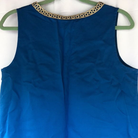 Royal Blue with Gold Accent canvas material Dress - Picture 6 of 7
